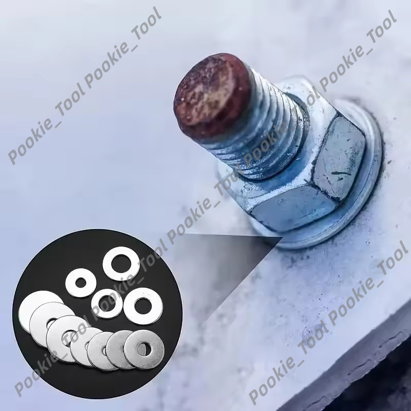 💥พร้อมส่ง💥ชุดแหวนรองสแตนเลส 304 M2-M12 จำนวน 900/1080 ชิ้น ใช้ได้กับสกรู น็อต งานช่าง งานประปา - รูปที่ 7