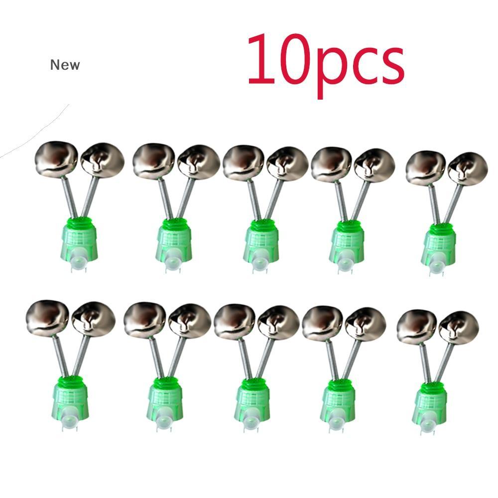 กระดิ่งเกลียวคู่10ชิ้น/เซ็ตตัวเตือนการตกปลาในเวลากลางคืนอุปกรณ์ตกปลาคาร์พ