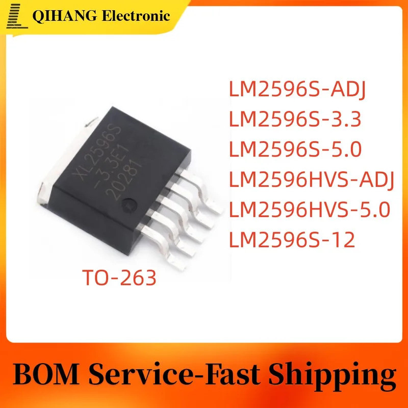 5PCS LM2596S-ADJ LM2596S-5.0 LM2596S-3.3 LM2596HVS-ADJ LM2596HVS-5.0 LM2596S-12 LM2596S LM2596S LM25