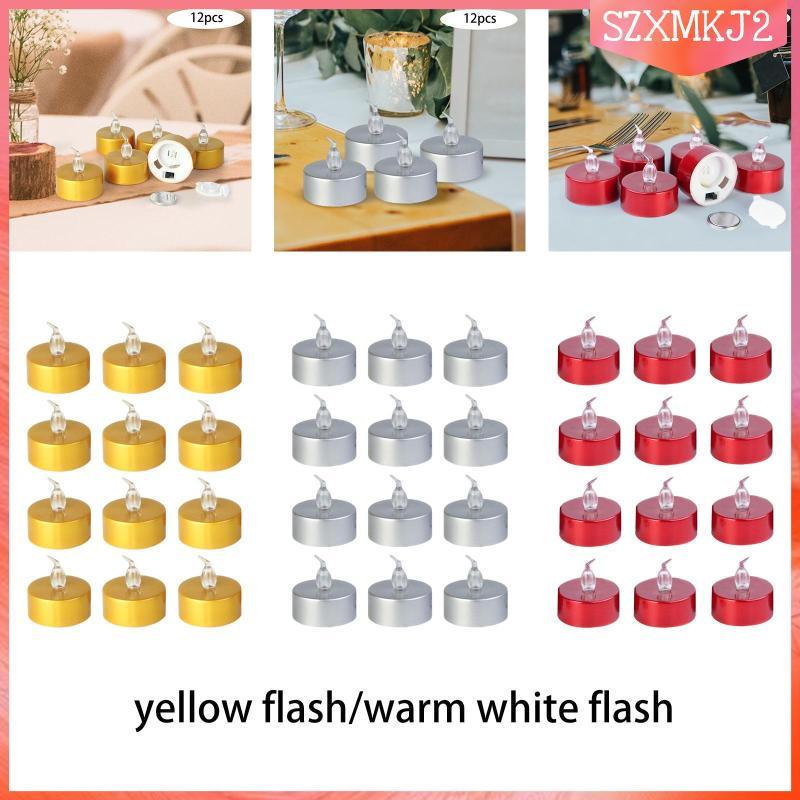[szxmkj2] blueskypet 12x LED Tealights Candles เทียนไร้ตําหนิที่ใช้แบตเตอรี่