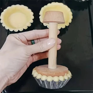 คูปองสุดคุ้ม！ แม่พิมกดพ์ทาร์ต ที่กดทาร์ต แบบไม้ DIY มี2หัว 4.5CM 3CM สำหรับเครื่อมือแม่พิมพ์ไม้ ทําขนมอบ