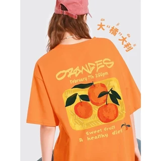 YOU-T🐆เสื้อแฟชั่น ใส่สบาย เสื้อยืดแขนสั้น ลาย เสื้อ"Orange" ผ้านิ่ม OVERSIZE แฟชั่น ผ้าฝ้าย 100% สไตล์เกาหลี