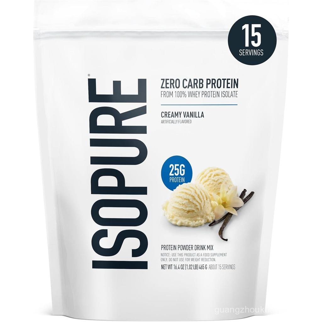 Isopure Zero Carb 100% Pure Whey Isolate Protein Powder, Lactose Free, Gluten Free, with Vitamins, C