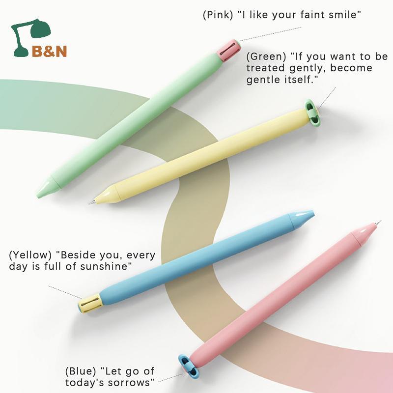 XeR 1/4 ชิ้นสร้างสรรค์ดอกไม้ขนาดเล็กรูป Push-Button 0.5 มม.สีดํา Quiz ปากกาปากกา/เครื่องเขียน/ปากกาล