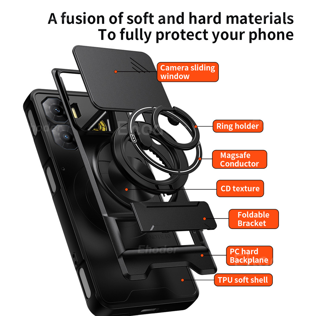 ปลอกสําหรับ ZTE nubia Neo 3 2 5G 2025 สไลด์กล้องเลนส์ป้องกันสําหรับ nubiaNeo3 nubiaNeo2 Neo2 เกราะกันกระแทกแม่เหล็ก double bracket เคสโทรศัพท์ - รูปที่ 4