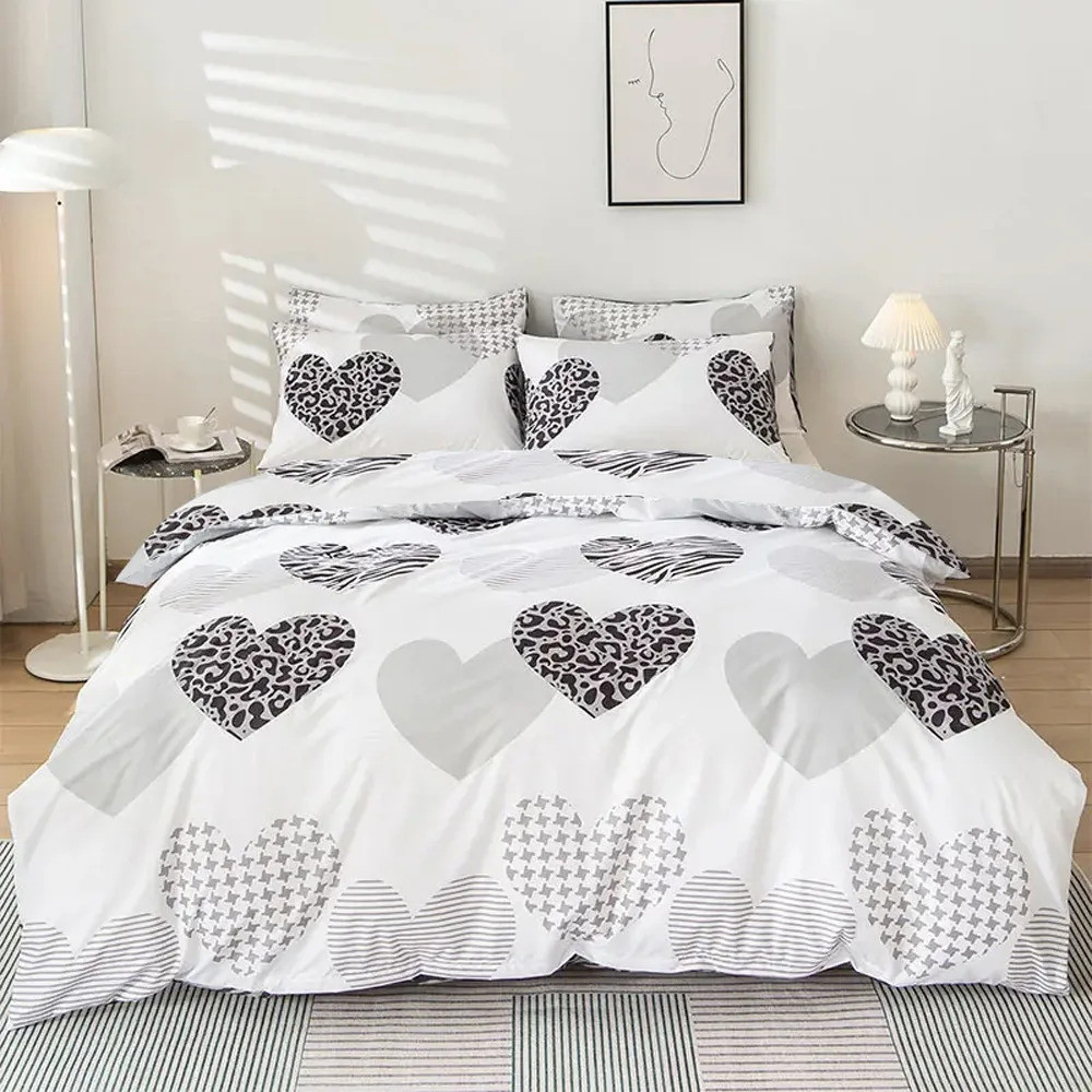 ชุดปลอกผ้านวมพิมพ์ลายหลากสี 3 ชิ้น - ผ้าปูที่นอนนุ่มสบายสําหรับห้องนอนและห้องพักพักผ่อน, ปลอกผ้านวม 