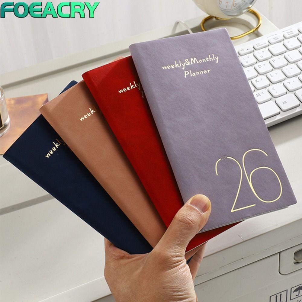 หนังสือวาระ FOEACRY 2026, เพื่อทํารายการพร้อมสมุดนัดหมายปฏิทิน, Mini A6 Daily Weekly Planner School 
