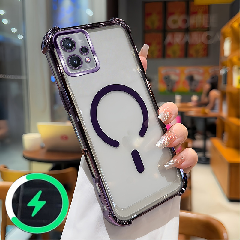 เหมาะสําหรับRealme 9 Pro PLUS V25 13 Pro 7 5G Narzo 30 Pro 4g 5Gสี่มุมAnti Dropชาร์จแม่เหล็กโปร่งใสS