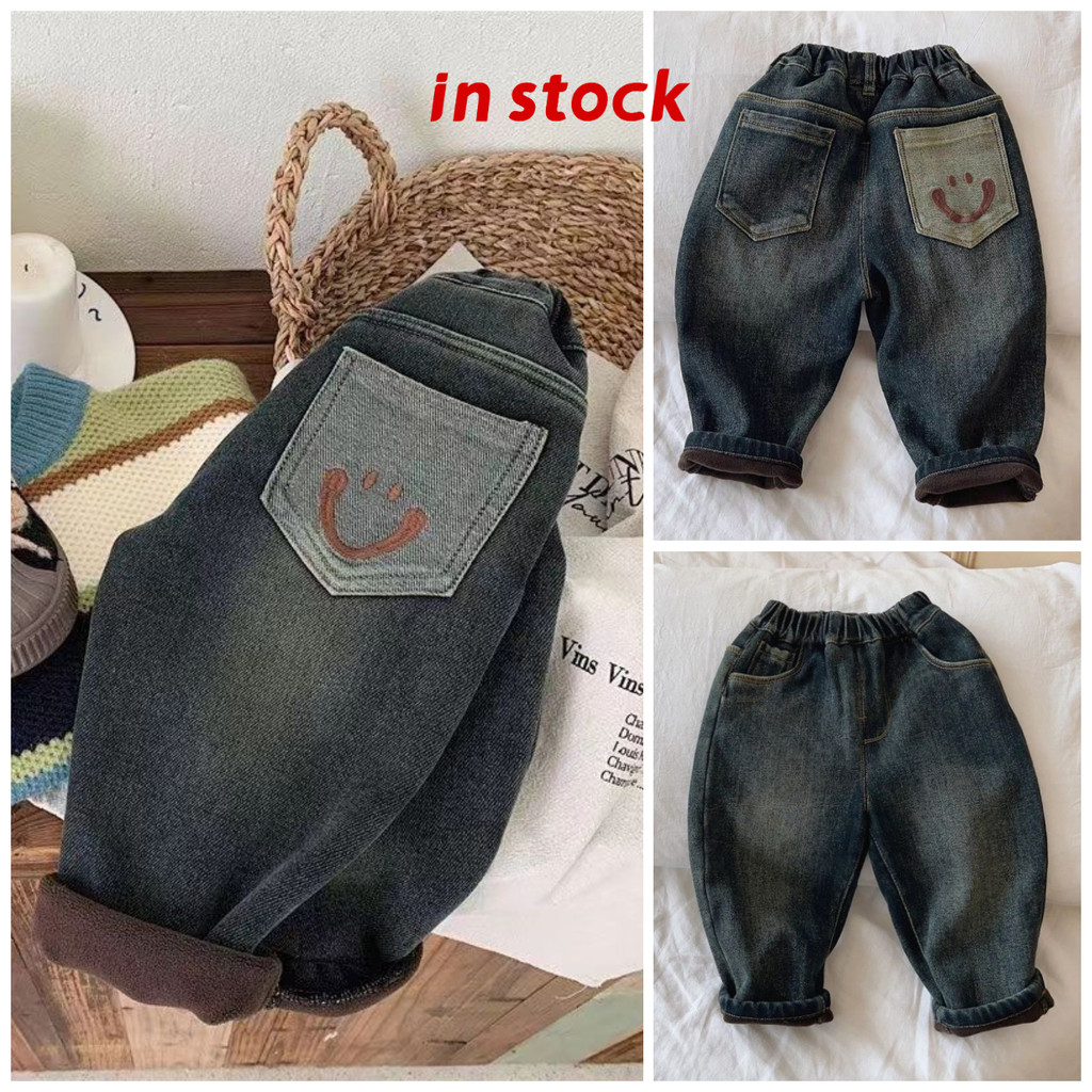 [Grojoy] กางเกงเด็กชายฤดูหนาว 2026 ออกแบบใหม่ มีซับขนแกะ ทนทานเหมือนยีนส์ GRL643