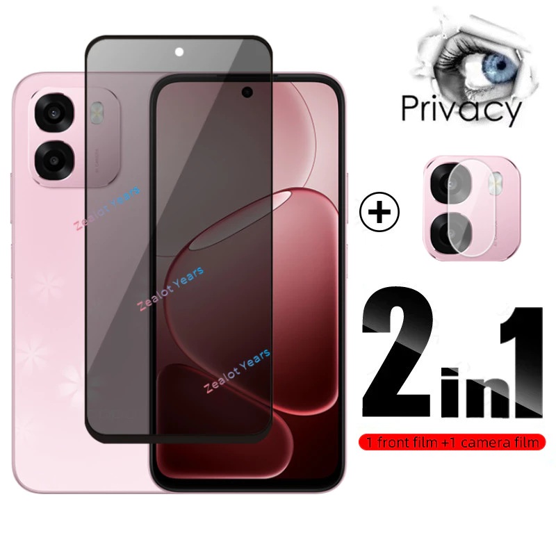 2in1 ป้องกันหน้าจอสําหรับ Oppo A6 5G 4G Global Version ความเป็นส่วนตัวกระจกนิรภัยเลนส์กล้อง Soft Fibre ฟิล์มแก้วไม่มีลายนิ้วมือปลดล็อคฟังก์ชั่น