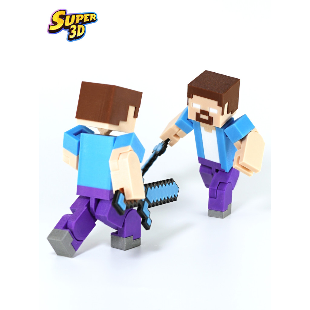 minecraft minecraft toy MC Minecraft his การพิมพ์ 3D ทําด้วยมือหลายข้อต่อเคลื่อนย้ายได้บล็อกตัวต่อตุ