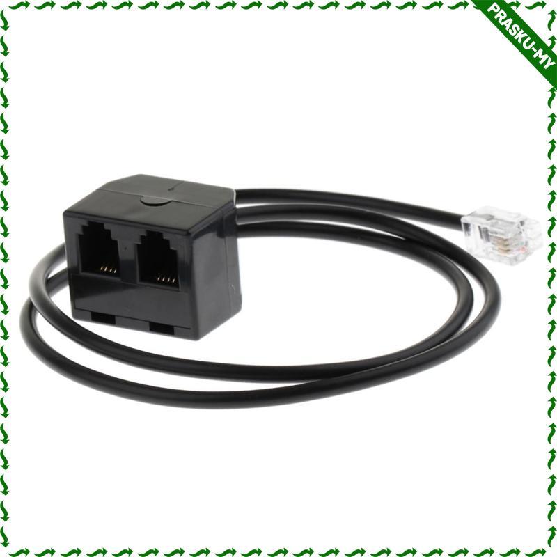 [PraskuMY] สายโทรศัพท์ RJ9 4P4C ชาย RJ9 หญิงปลั๊กแจ็คอะแดปเตอร์สาย 25 ซม.