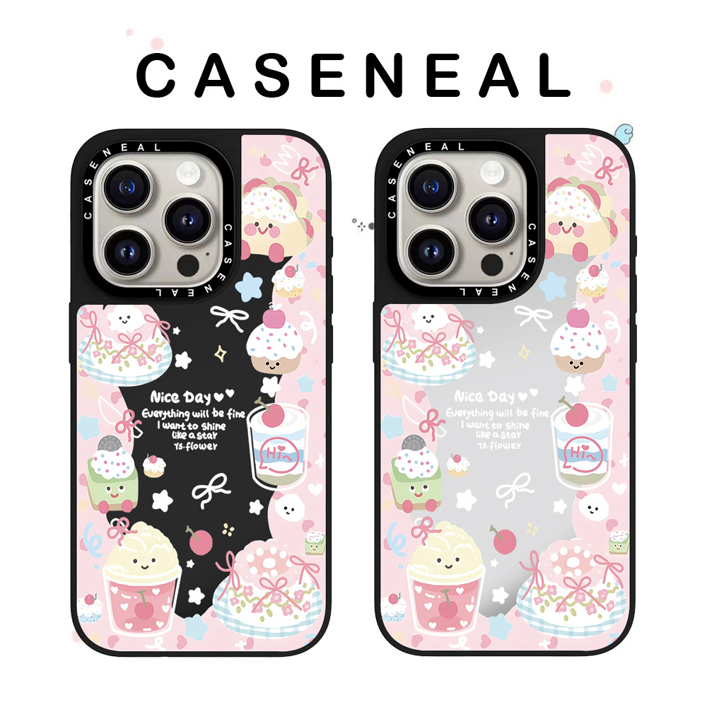 เค้กขนมหวาน Anti Drop CASENEAL กระจกโปร่งใสเคสโทรศัพท์เหมาะสําหรับ iPhone 17 ProMax 17 Pro 17 Air 16