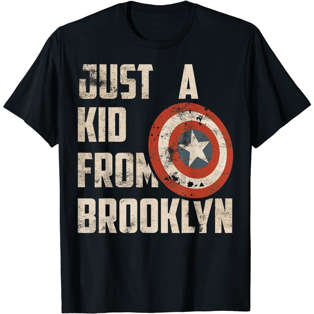Ranberry Graphic t-shirt Adult T-shirt Marvel Captain America Just A Kid From Brooklyn T-Shirt - Men
