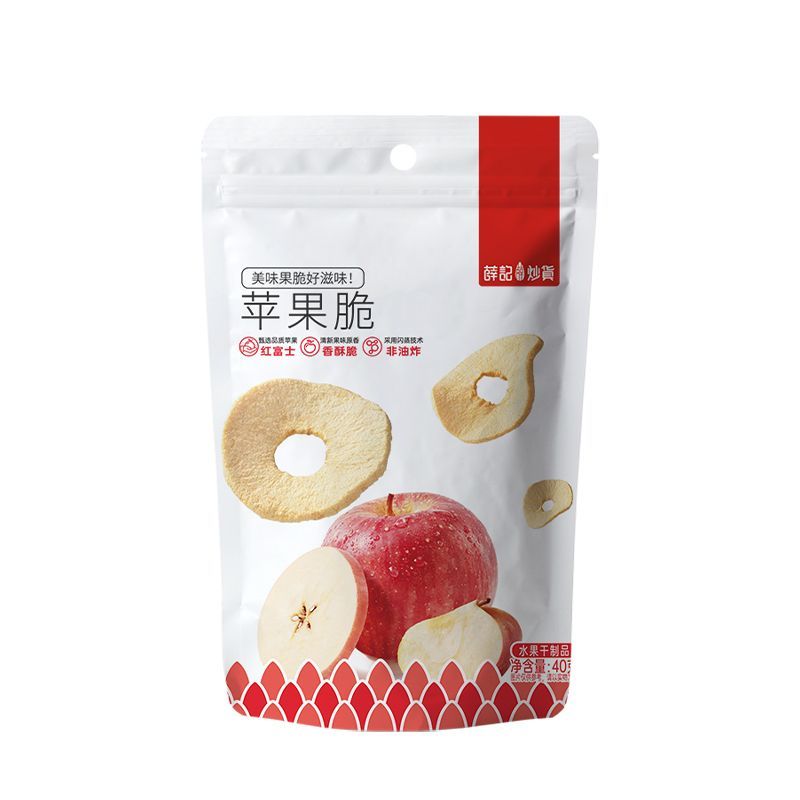 แอปเปิลอบกรอบ 40g × 2 ซอง อบด้วยไอน้ำ ไม่ทอด กรอบหอม ของว่างออฟฟิศเพื่อสุขภาพ