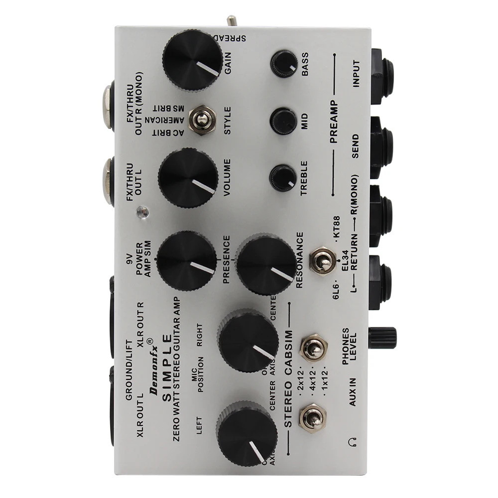 Demonfx Simple Di Box Effect Pedal Preamp Simulator,power Amp ตัวย่อเหยียบสเตอริโอ Cab Simulator สํา