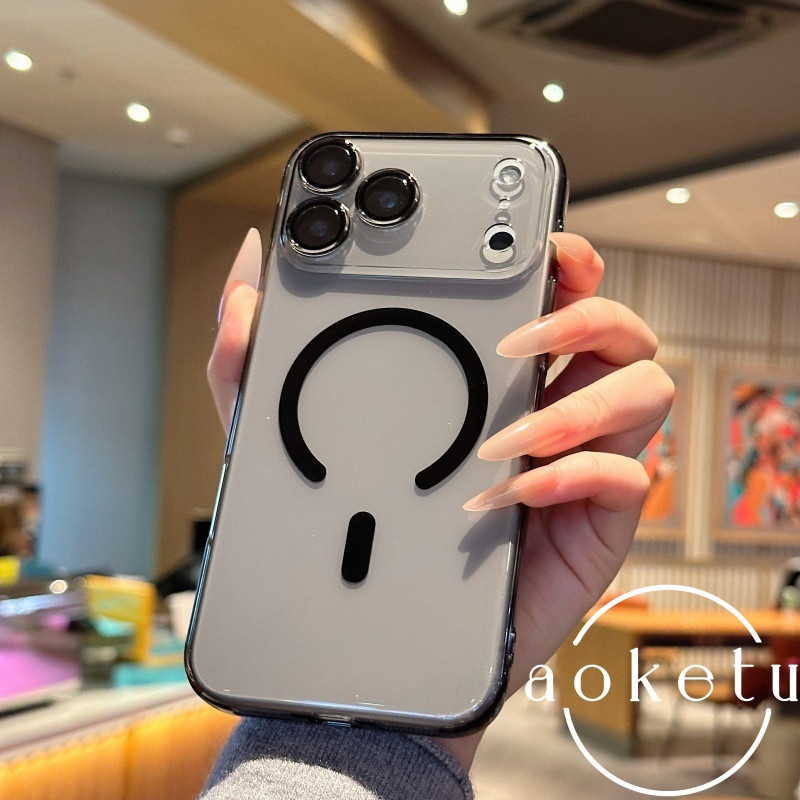 น้ําแข็งใสบางเฉียบพีซีเคสแข็งเหมาะสําหรับ แอปเปิล 17 โปรแม็กซ์ เคสโทรศัพท์ ไอโฟน 16/15/14/13/12/11 เปลือยโปร่งใสรู้สึกรวมทุกอย่างฝาครอบฟิล์มเลน