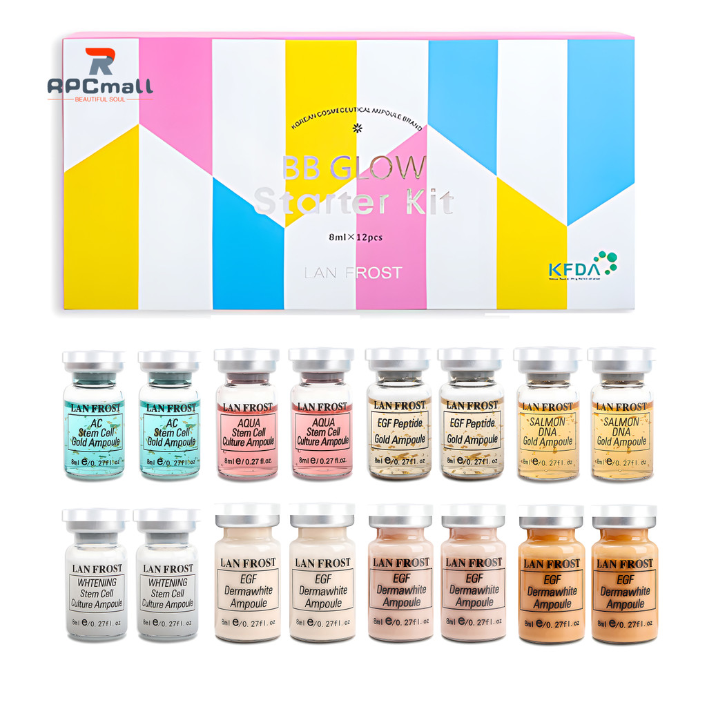 RPCmall 12 ขวด BB Glow Cream Serum Meso White Liquid Foundation ชุดเครื่องสําอางแฟชั่น