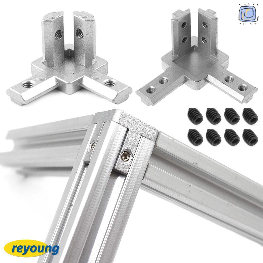 REYOUNG End Corner ทนทาน 2020 3030 4040 Series Slot Aluminium Extruction Profile 3-Way