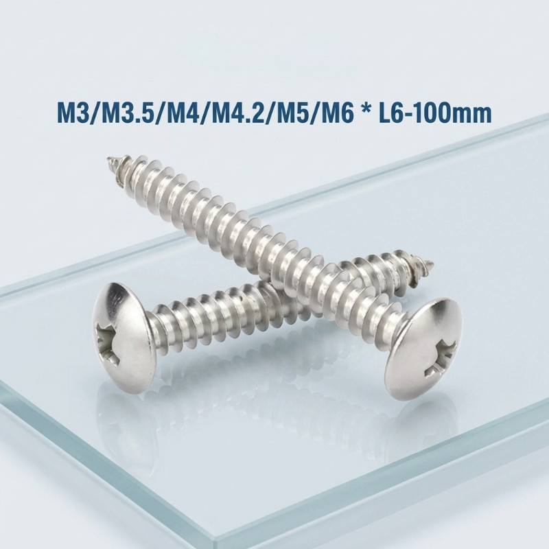 กลียวปล่อย หัวกระทะ JT+ แฉก สแตนเลส 304 M3/M3.5/M4/M4.2/M5/M6 * L6-100 มม Truss Head Machine Screw Tapping SUS304 Stainless 304 LJT YEDA
