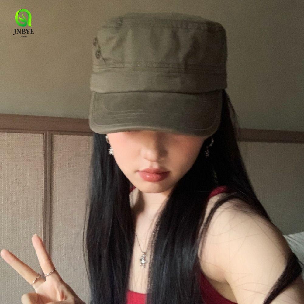 JNBYE Y2K หมวกแบน, เกาหลี Gothic Y2k Peaked หมวก, Casual Cotton Subculture ปีนเขาครีมกันแดดหมวก Unis