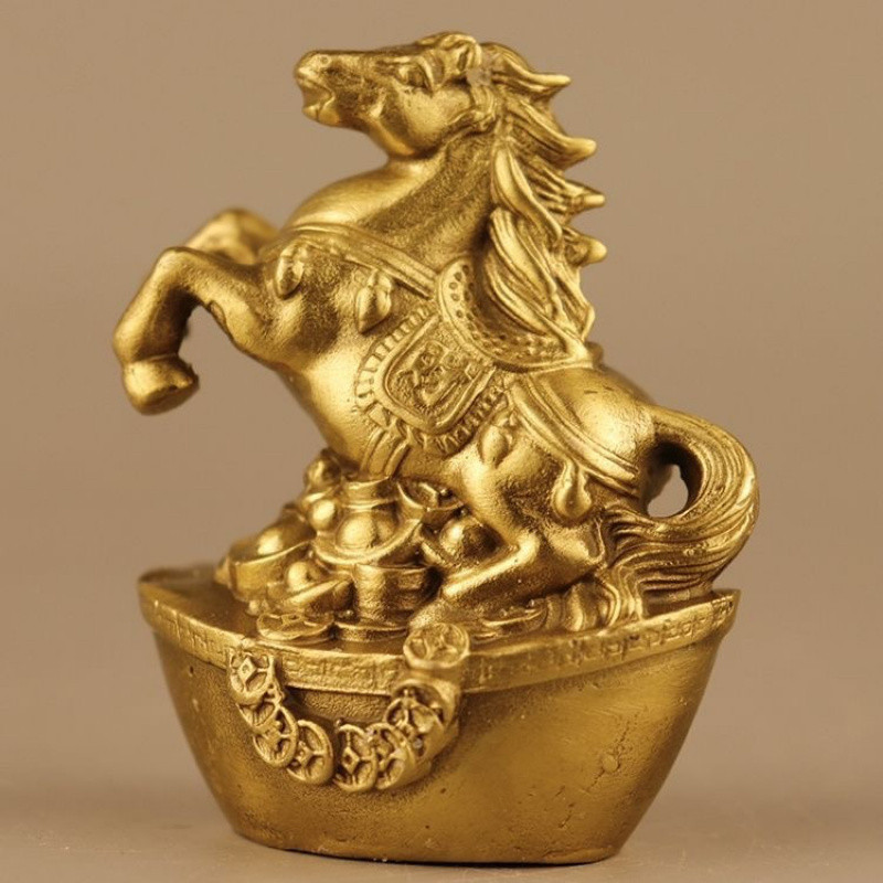 ทองเหลือง Ingot Noon Horse เครื่องประดับทองเหลือง Noon Horse เครื่องประดับทองแดง Zodiac Horse Horse 