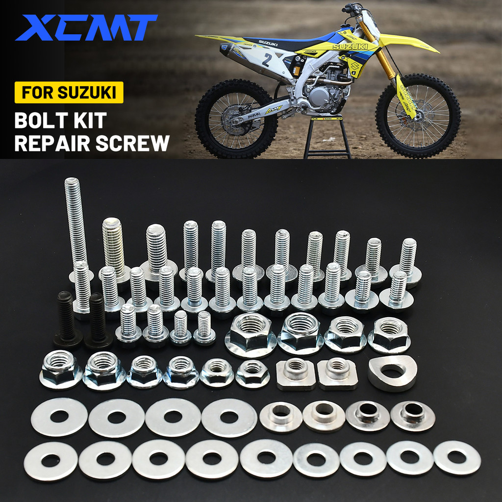 ฮาร์ดแวร์สกรู Bolt ซ่อมกู้ภัย Mending ชุดเครื่องมือเต็มรูปแบบ Fastener สําหรับ SUZUKI RM RM RMZ RMX 