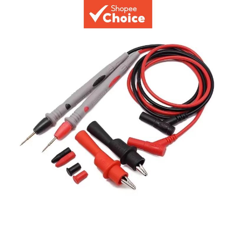 Universal Digital Multimeter Test Leads Soft Silicone Wire Needle Tip With Crocodile Clip 1000V 20A 1Set