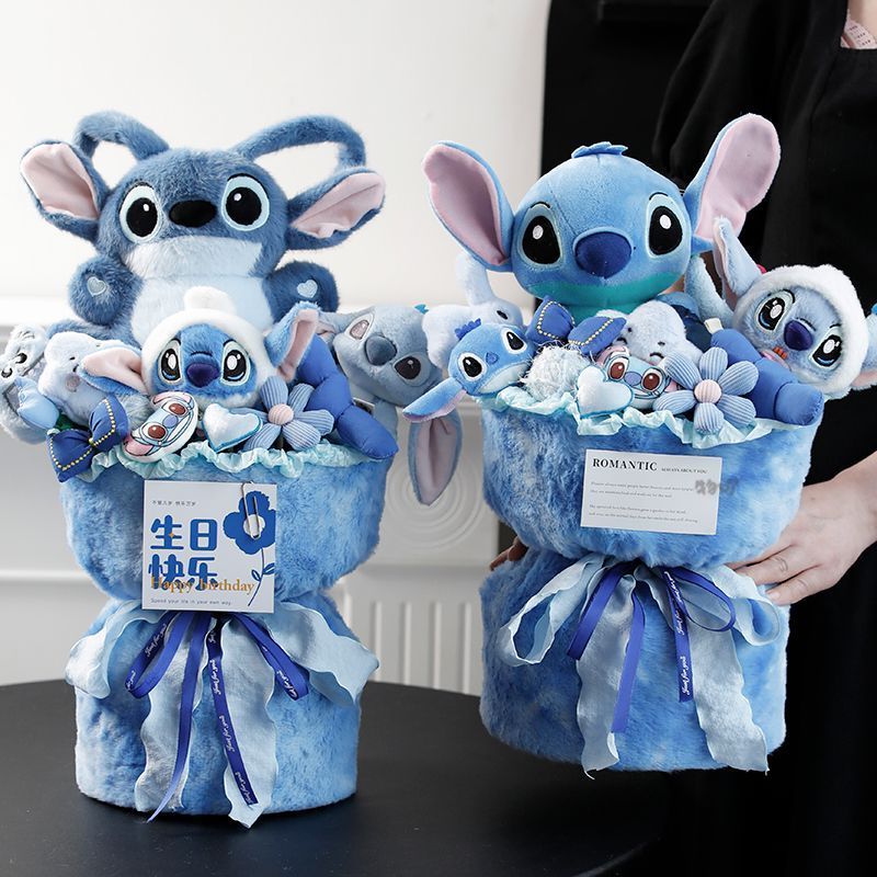 【พร้อมส่ง】Stitch ช่อดอกไม้กำมะหยี่ สติทช์ ดอกไม้ประดิษฐ์ ของขวัญวันเกิด, ของขวัญคริสต์มาส, ของขวัญรับปริญญา
