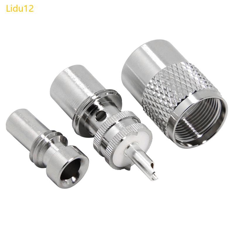 Lidu12 UHF PL259 Solder On Male Plug Connector CB วิทยุ RG8X RG59 RG8 Coax Cable