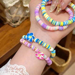 ส่งไว 🌊bracelet กำไลข้อมือ ไข่มุก ลูกปัด แฟชั่น วินเทจ ins สีสันสดใส ใส่ไปทะเล เทศกาลสงกรานต์ สไตล์หลากหลาย