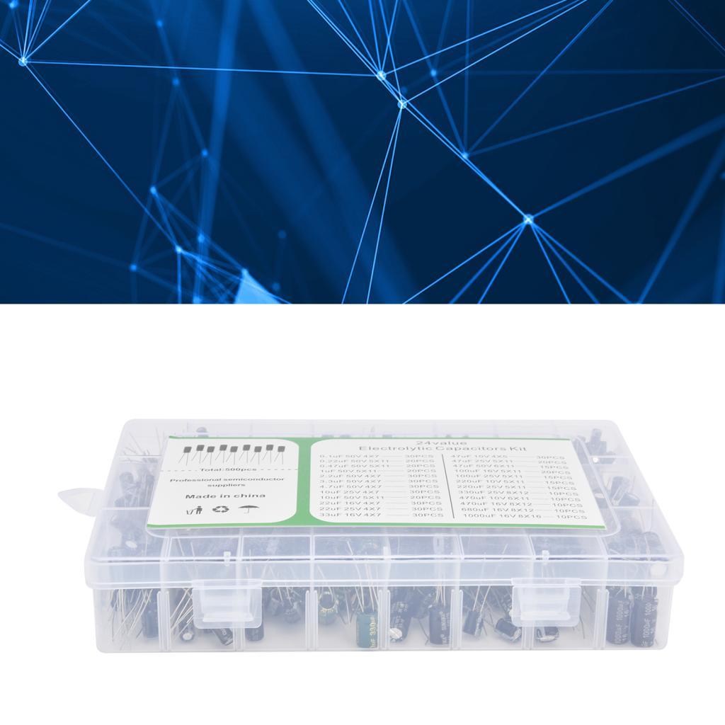 มีสไตล์365 Generic Electrolytic Capacitor 0.1uF?1000uF Variety Kit สําหรับจอภาพ LCD วิทยุ Genericnc5