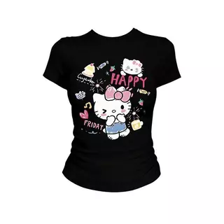 เสื้อยืดแขนสั้นพิมพ์ลายคุณภาพสูง ทรงเข้ารูป เสื้อครอปเปิดไหล่ น่ารักหวานๆ สไตล์สตรีทย้อนยุค สไตล์มินิมอลเกาหลี tga
