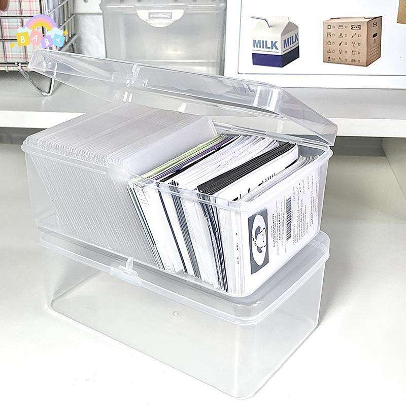 [BB-t] Photocards Storage Box Transparent Stiers Korea Idol Card Holder Desk Storage Organizer Classification Box Stationery New