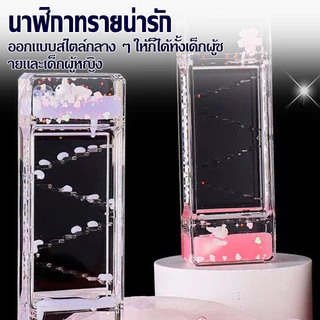 สร้างสรรค์น้ำหยดของเหลวนาฬิกาทรายเล็กบีบอัดเกิดท็อปตกแต่งขนาดดอกเชอร์รี่ท่อระบายน้ำมันสก์