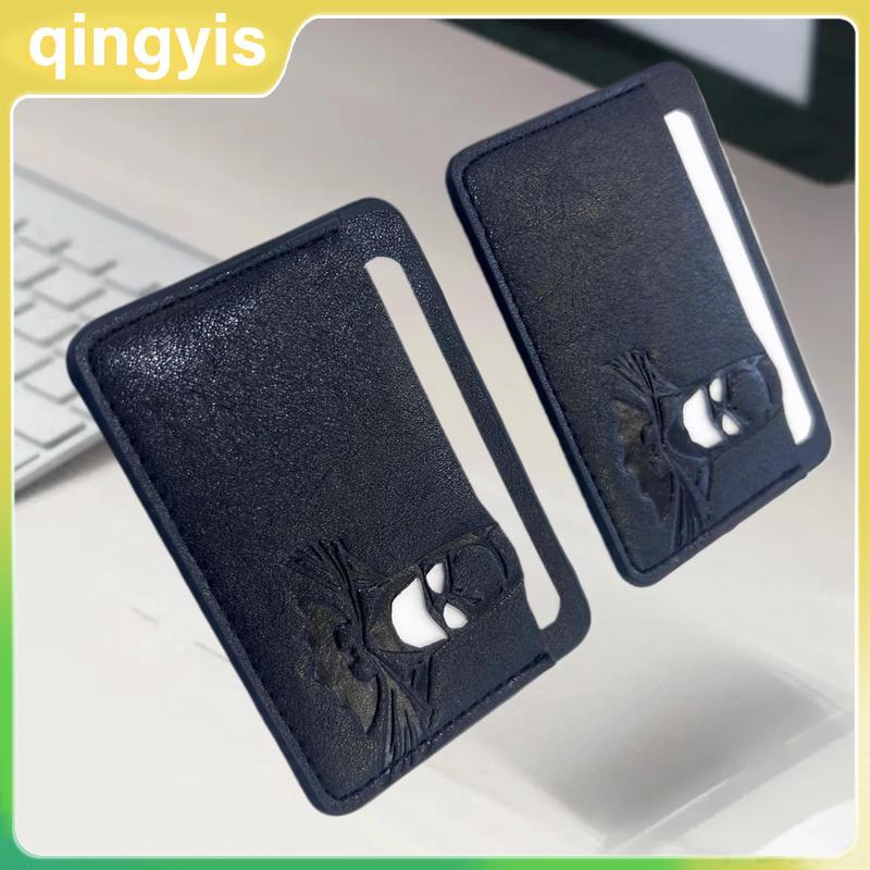 [qingyis] Bat ID Wallet Slim Leather Card Holder Case Wallet With Hero Mask Creative Anniversary Bir