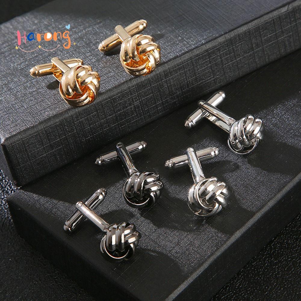 HARONG Cufflinks ทำจากอลูมิเนียม สีทอง เงิน และดำ เสริมความดีไซน์ให้เสื้อเชิ้ตและทักซิโดของคุณ