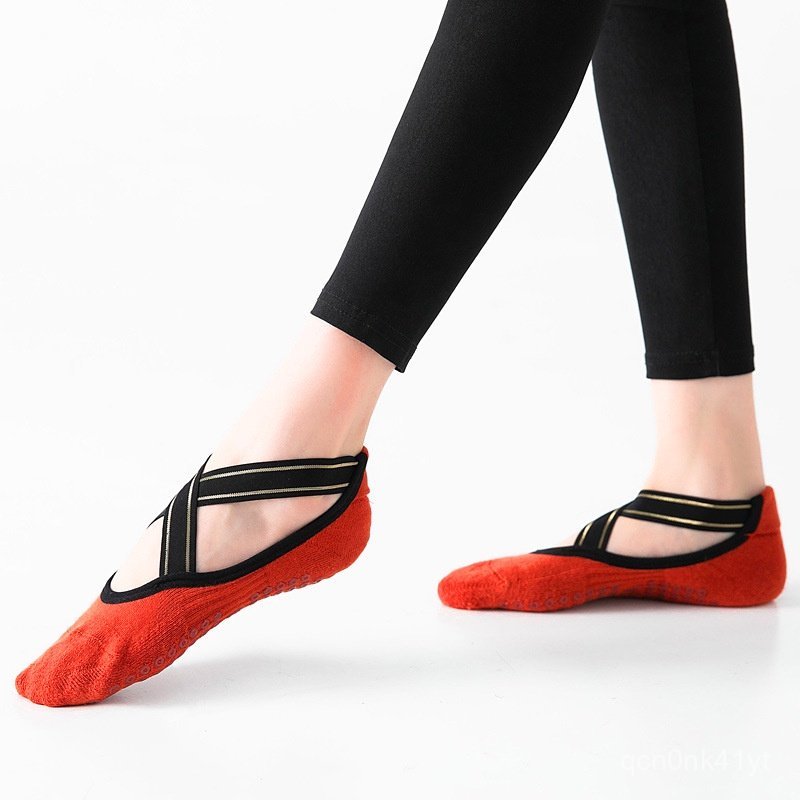 Hoppe Fumeng Towel Bottom Yoga Socks Bandage Comb Cotton Dance Fitness Non-Slip Pilates