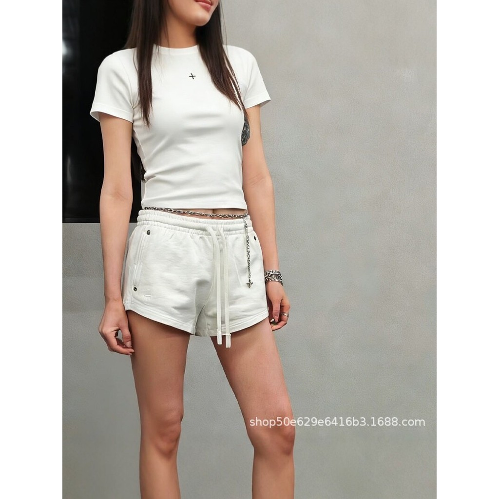BSSU SMFK Meditation sports shorts, cotton, drawstring elastic waist, ultra-short shorts, sexy summe