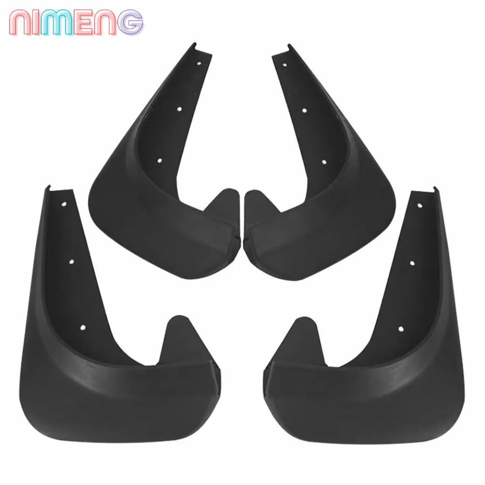 NIMENG 4 ชิ้น Splash Mud Guard, Universal Black Car Mudflap Fender,แบบพกพาด้านหน้าด้านหลังล้อพลาสติกรถ Mudguard อุปกรณ์เสริมภายนอก