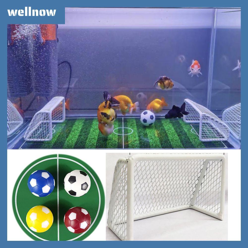 WELLNOW Football Field Mini Aquarium Football Goal Frame ของเล่นใต้น้ํา