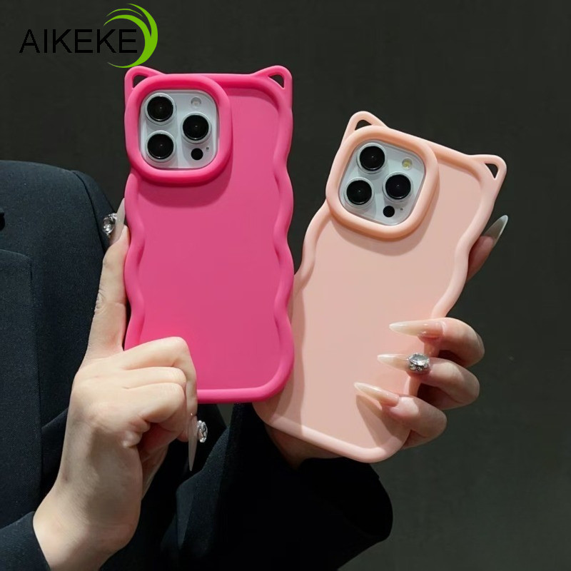 หูแมว 3D คลื่นเคสโทรศัพท์สําหรับOPPO A40 A40M A38 A36 A3 Pro NFC A3i A3X A3S A2X A1X A1S A33 A31 A53