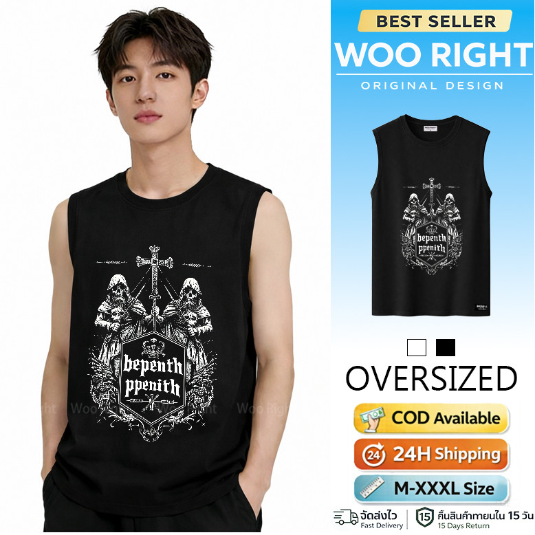 เสื้อกล้ามสีดำ ลายกราฟิก ดาร์ก โกธิค ลายกางเขน วินเทจ สตรีท ใส่สบาย ระบายอากาศดี ใส่ได้ทั้งชายหญิง ส่งจากกรุงเทพ COD