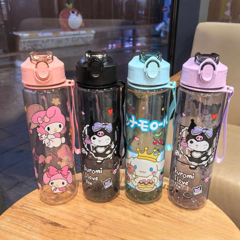SANRIO กระบอกน้ําเด็ก ซานริโอ คุโรมิ ตัวละครเมโลดี้ ความจุ 800มล ขวดน้ําพกพาเด็ก