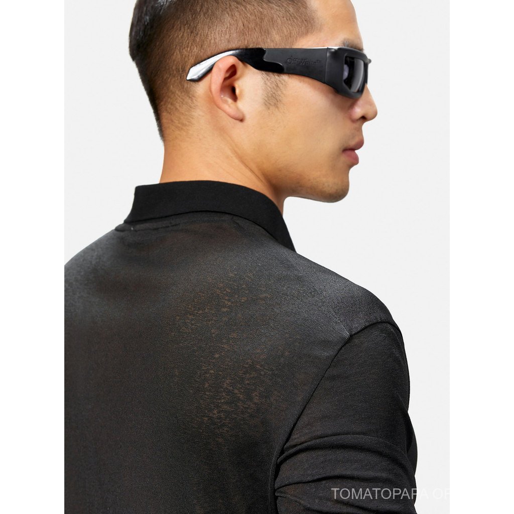 TOMATOPAPA Mens Sports Small Transparent polo Short Sleeve-Summer Breathable Gauze Lapel Fitness Training Short Sleeve — صورة 5