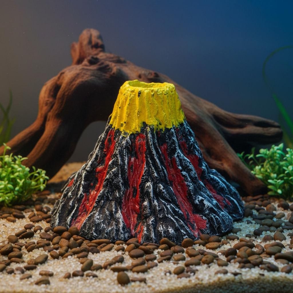 การออกแบบที่สมจริง Volcano Aquarium ตกแต่ง Aquarium Volcano Air Stone สําหรับ Aquarists