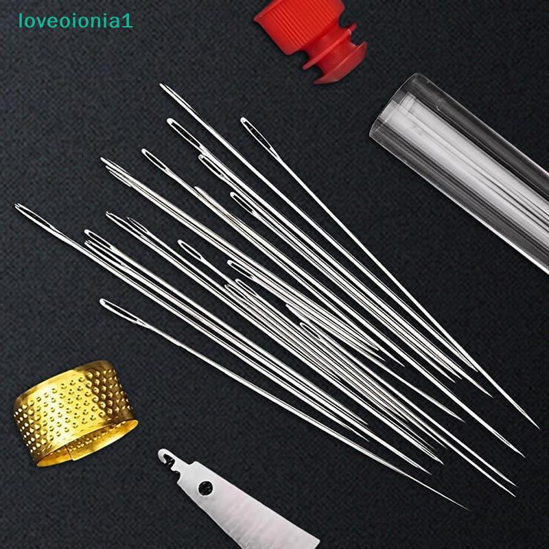 loveoionia1 Big Eye Steel เย็บเข็มชุด, 2025 ใหม่สแตนเลสสตีลเข็มสําหรับเย็บมือ, 31/34/36pcs Big Eye ส