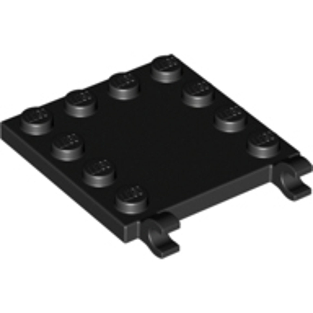 Brick2cube Part - Tile, Modified 4 x 4 with Studs on Edges and 2 Open O Clips (Horizontal Grip) - 66