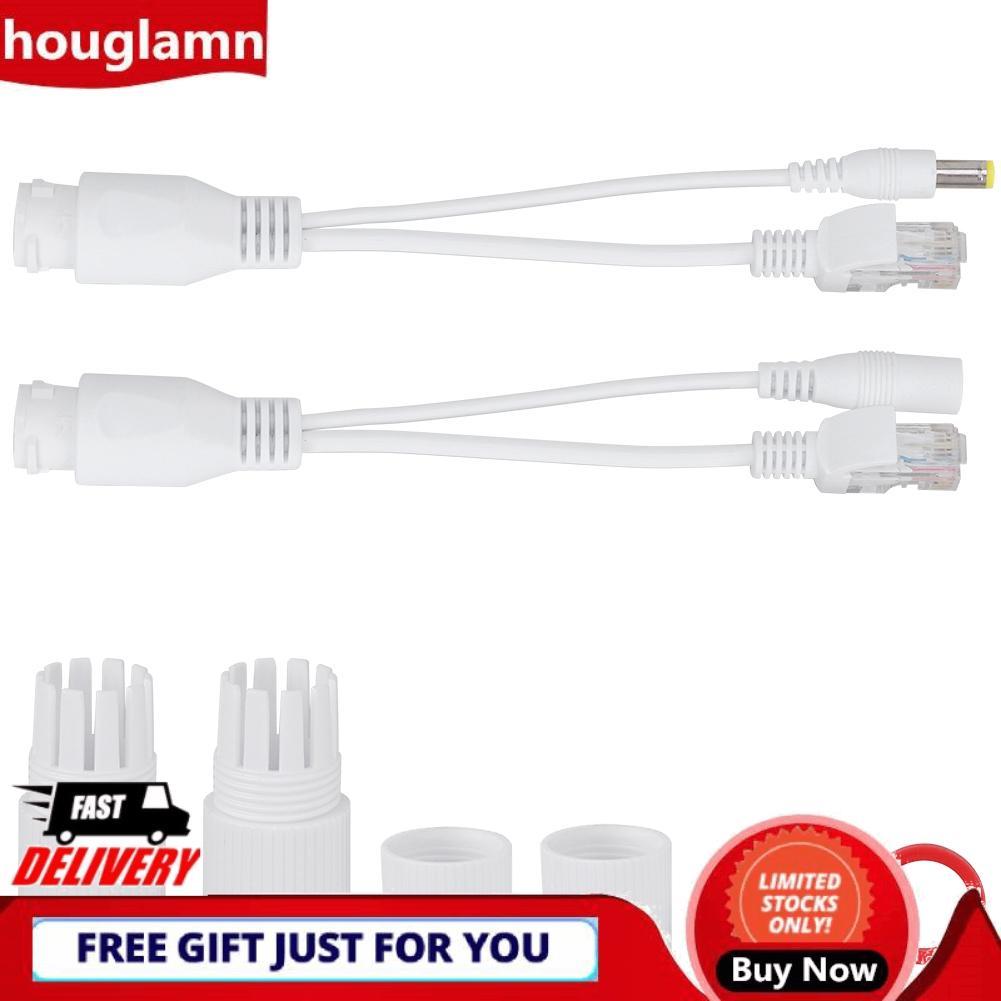 Houglamn Houglamn 12V PoE อะแดปเตอร์ Power Over Ethernet Passive POE Cable Splitter Injector สำหรับก