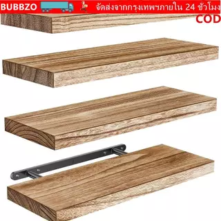 BUBBZO ชั้นวางลอย 1 ชิ้น, ชั้นเก็บของลึกขึ้นติดผนัง, ชั้นวางห้องน้ําไม้อเนกประสงค์หนาแข็งแรงสําหรับห้องนั่งเล่นห้องนอนครัว